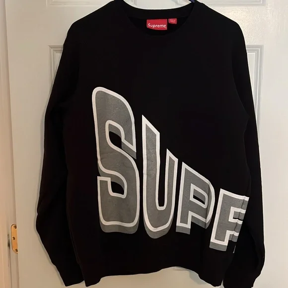 Supreme Side Arc Crewneck Sweatshirt, Black, Medium